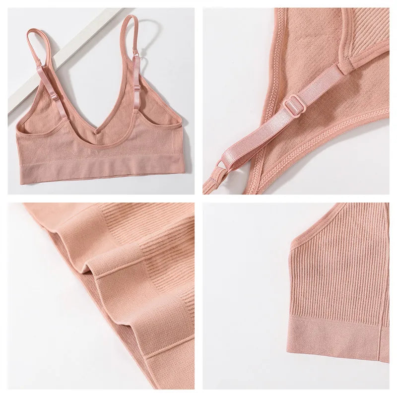 Ribbed V-Neck Bralette for Women – Wireless No-Pad Adjustable Strap Daily Wear Tube Top
