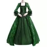 Retro Medieval Lace Bell-Sleeve Dress | Halloween & Stage Performance Gown