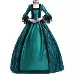 Retro Medieval Lace Bell-Sleeve Dress | Halloween & Stage Performance Gown