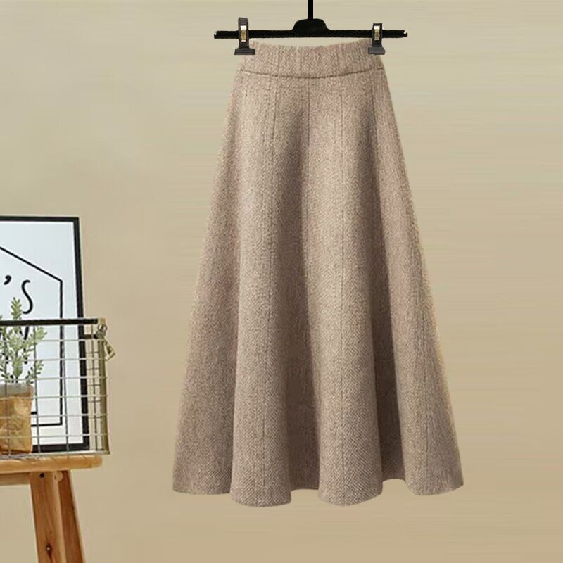 Women's High-Neck Knit Sweater & Mini Skirt Two-Piece Set | Elegant Autumn Winter Outfit