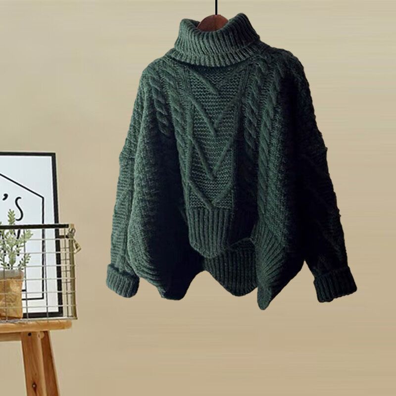 Women's High-Neck Knit Sweater & Mini Skirt Two-Piece Set | Elegant Autumn Winter Outfit