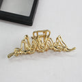 Gold S-Shaped Metal Hair Claw Clip for Women – Elegant Korean Duckbill Ponytail Clip