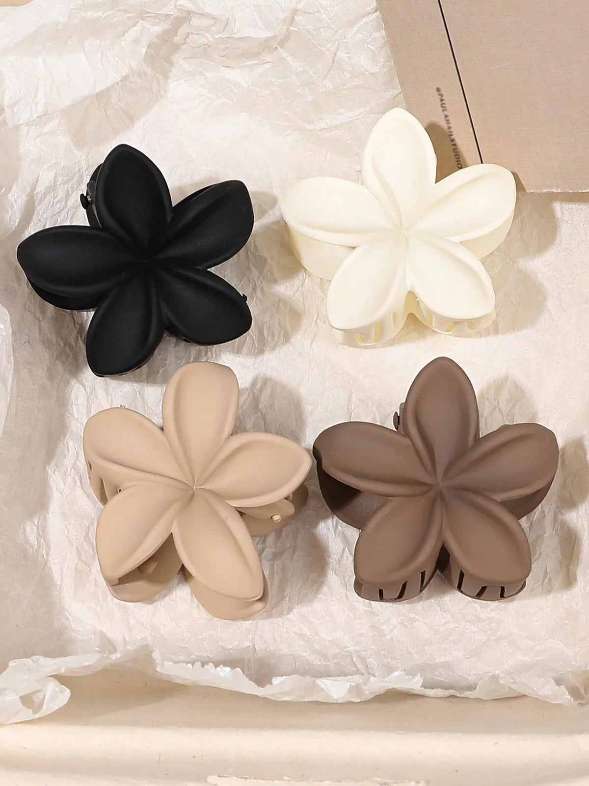 4Pcs Multicolor Flower Hair Claw Clips for Women – Nonslip Cute Plastic Barrette Set