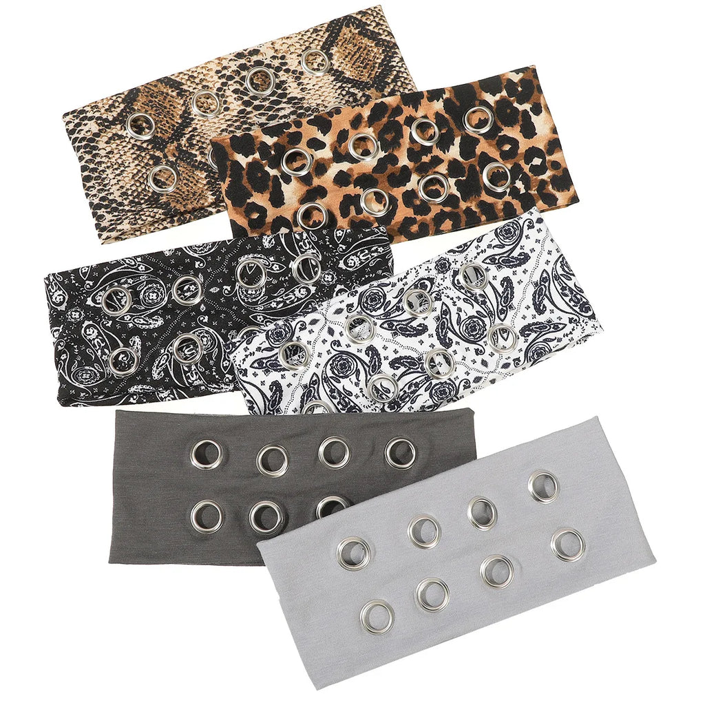 Punk Hollowed-Out Eyelet Headband | Rock Steampunk Wide Elastic Hair Accessory