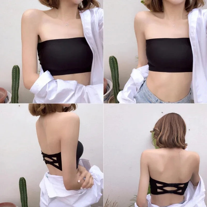 Seamless Strapless Bandeau Bra for Women – Wireless Invisible Tube Top for Summer