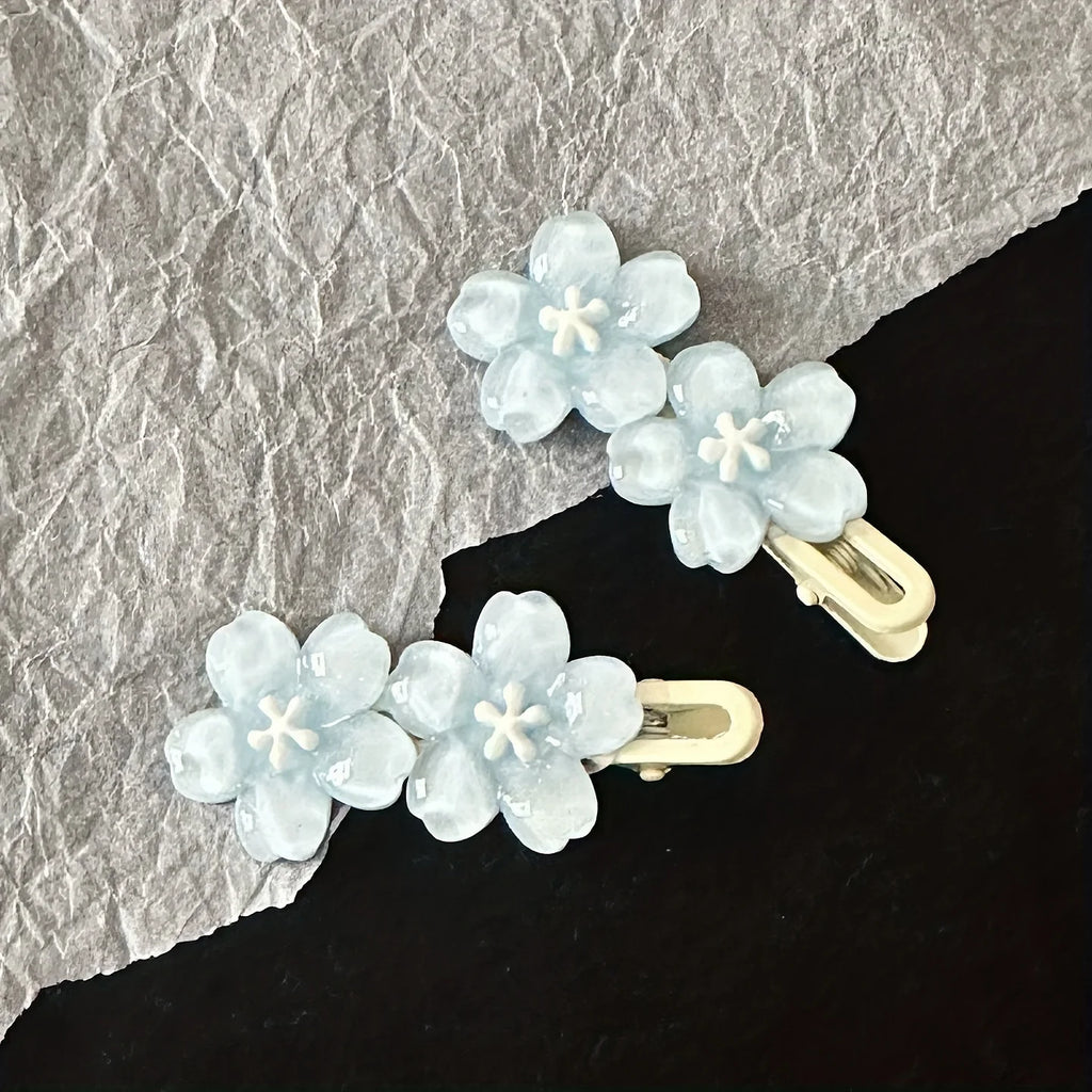 1pc/2pcs five-petal colorful duck clip, women's flower pattern hair accessories, women's hair accessories hair clip, suitable fo