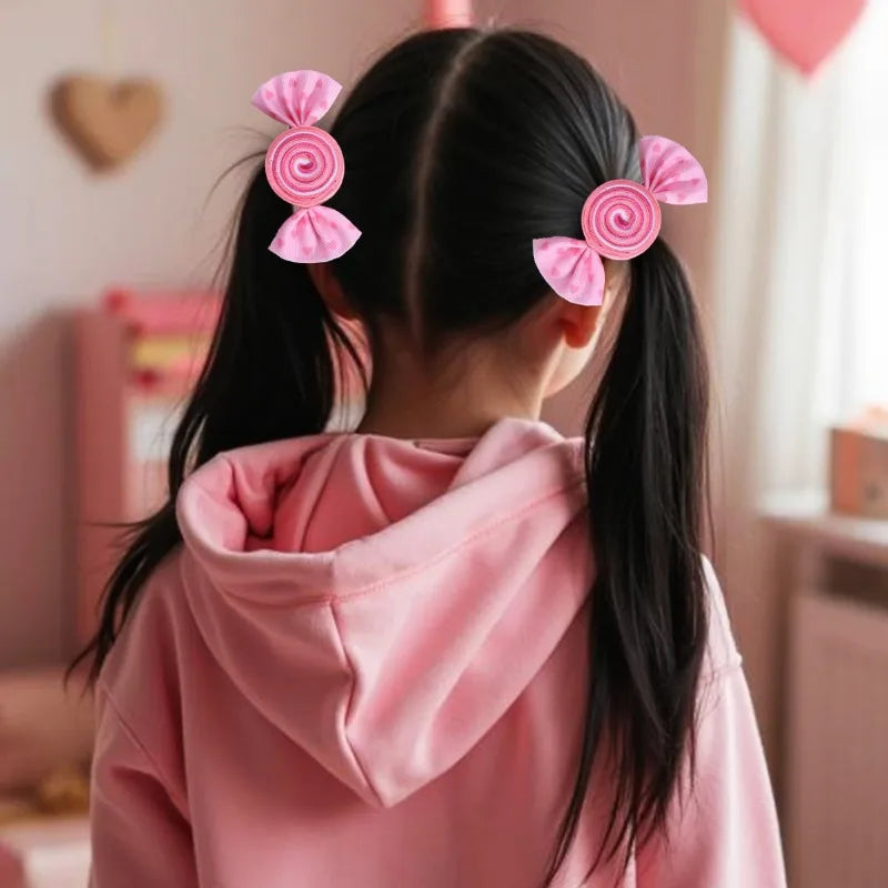 Cute Lollipop Heart Butterfly Bow Hair Clips for Girls – Sweet Kids Hair Accessory (1 Pair)