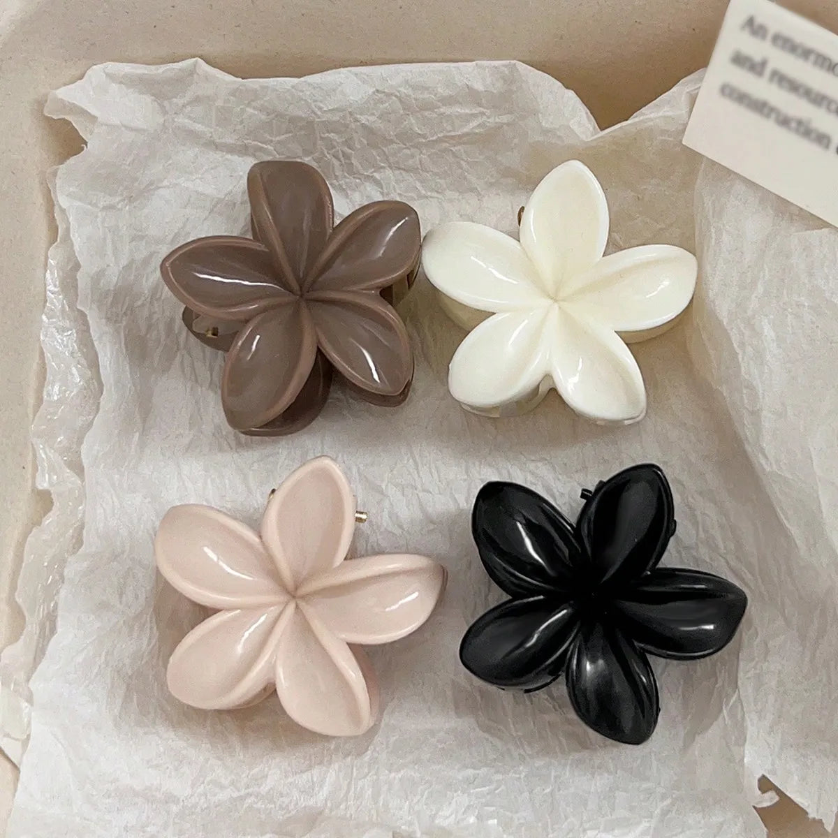 4Pcs Multicolor Flower Hair Claw Clips for Women – Nonslip Cute Plastic Barrette Set