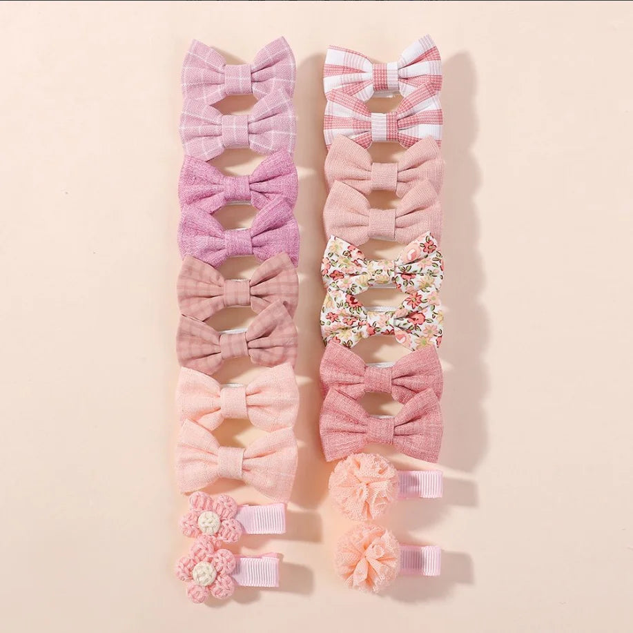 Mini Bow Hair Clips Set – 20 Pcs | Cute Daisy Barrettes for Girls