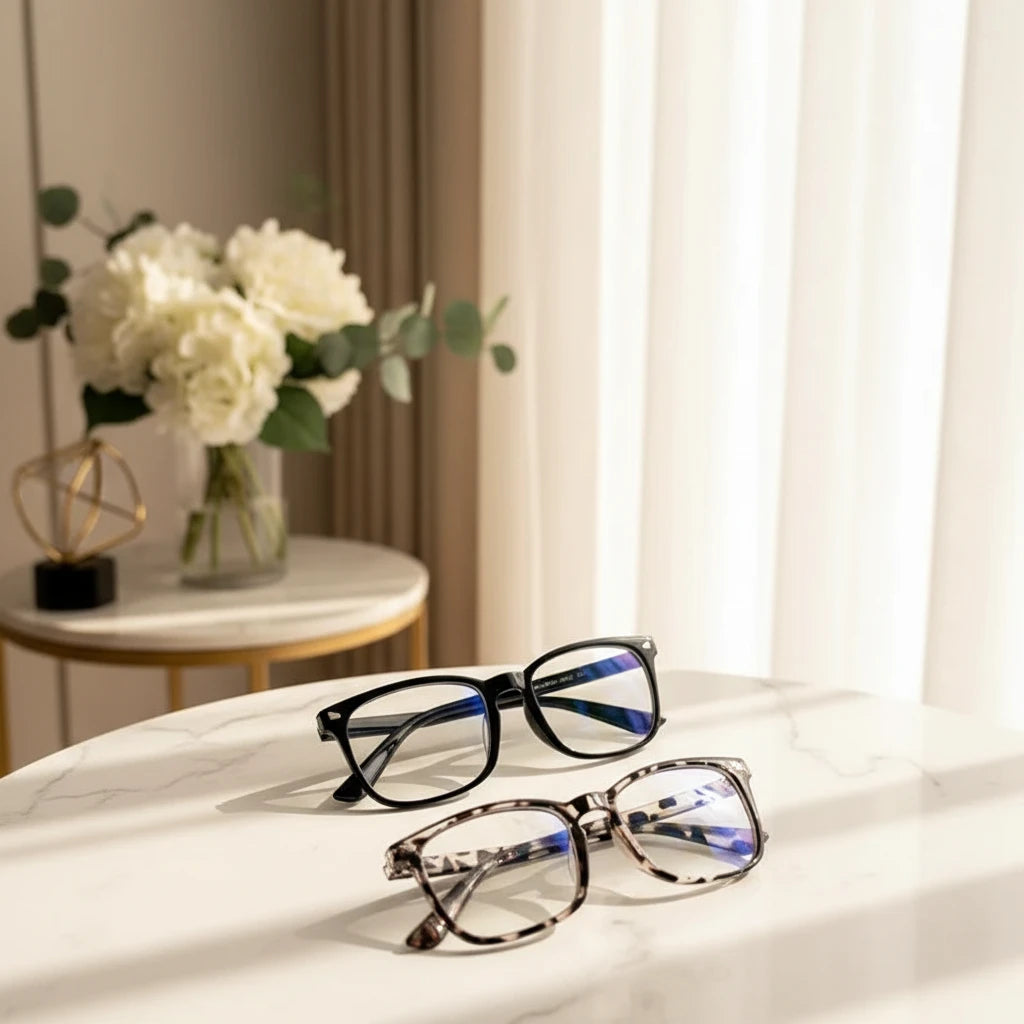 Women's Blue Light Blocking Glasses Set (2 pcs) | Minimalist Square Frames