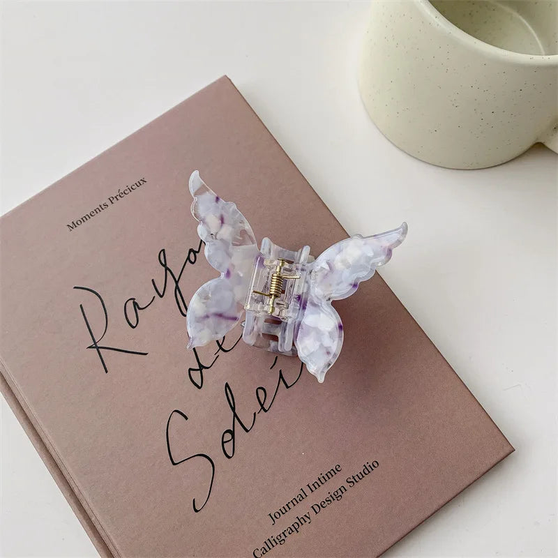 Vintage Butterfly Acetate Hair Claw Clip – Sweet Trendy Barrette for Women & Girls