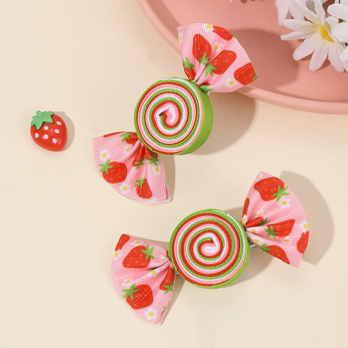 Cute Lollipop Heart Butterfly Bow Hair Clips for Girls – Sweet Kids Hair Accessory (1 Pair)