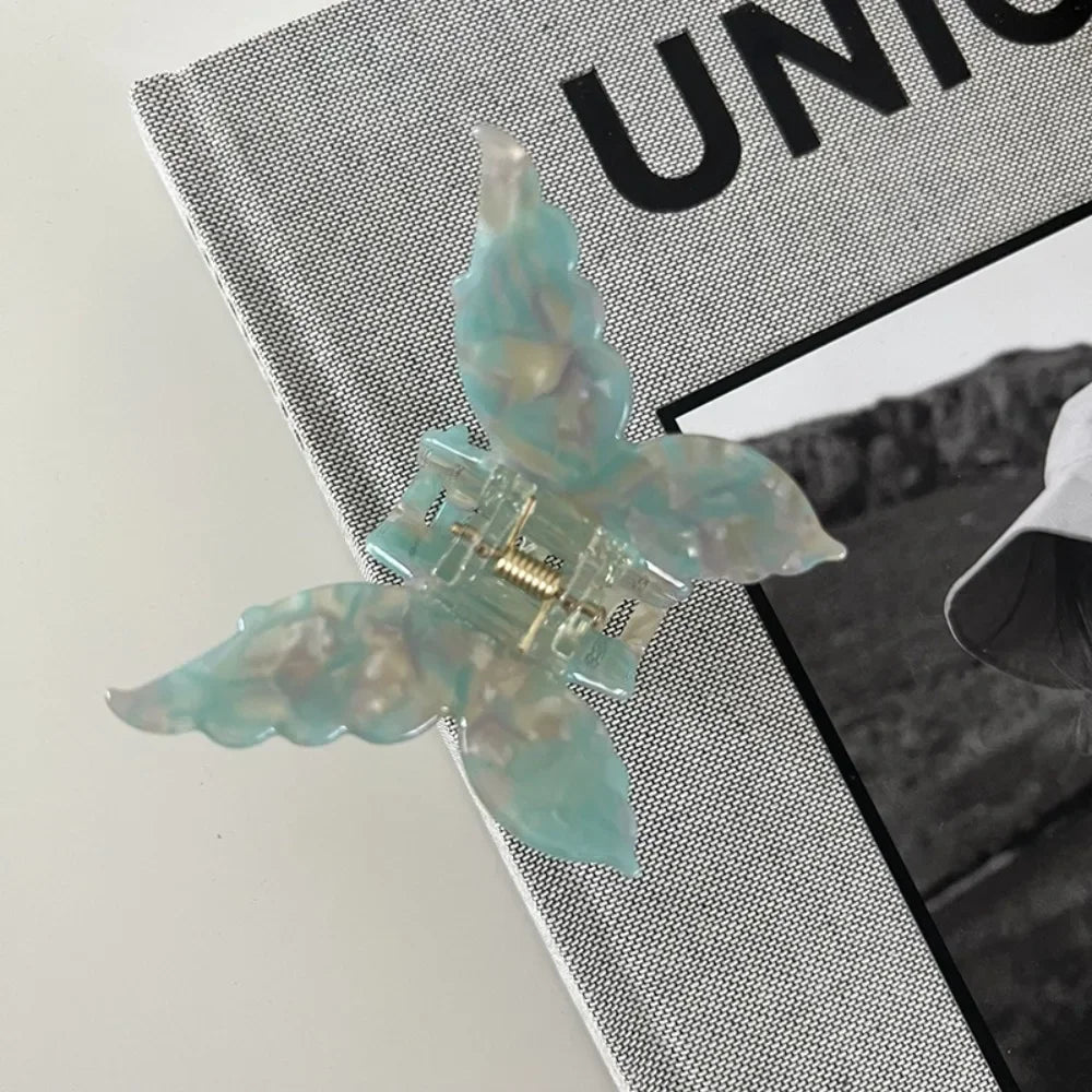 Butterfly Hair Claw Clip – Sweet French Acetate Barrette for Women