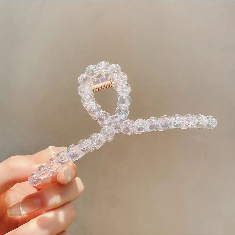 Colorful Transparent Geometric Hair Claw Clip for Women – Sweet Y2K Hair Accessory