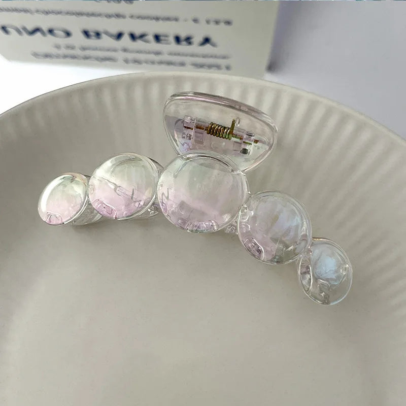 Colorful Transparent Geometric Hair Claw Clip for Women – Sweet Y2K Hair Accessory