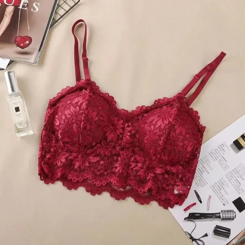 Lace Back Bra | Wire-Free Gather Support Bra for Small Busts