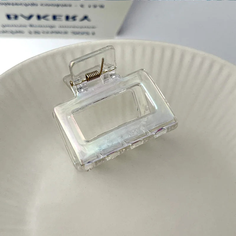 Colorful Transparent Geometric Hair Claw Clip for Women – Sweet Y2K Hair Accessory