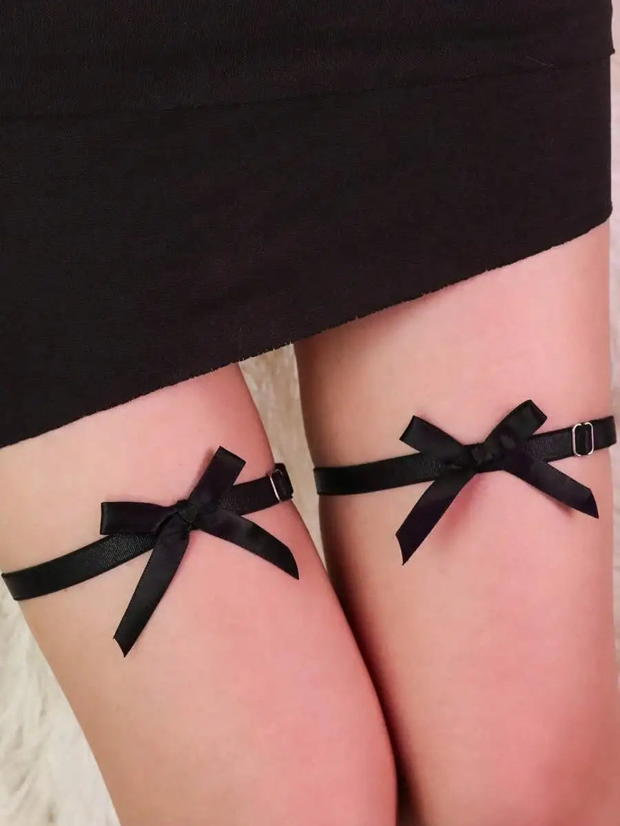 Sexy Bowknot Thigh Garter Belt | Gothic Leg Harness Valentine's Halloween Strap