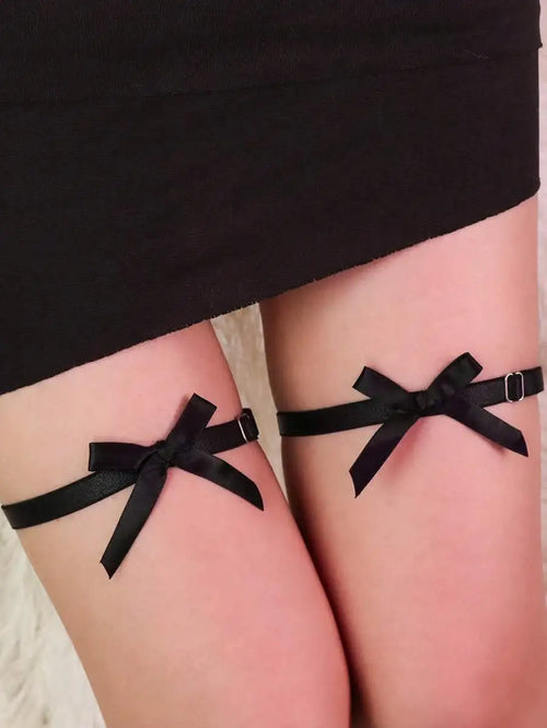 Bowknot Thigh Garter Belt | Gothic Leg Harness Halloween Valentine's Strap