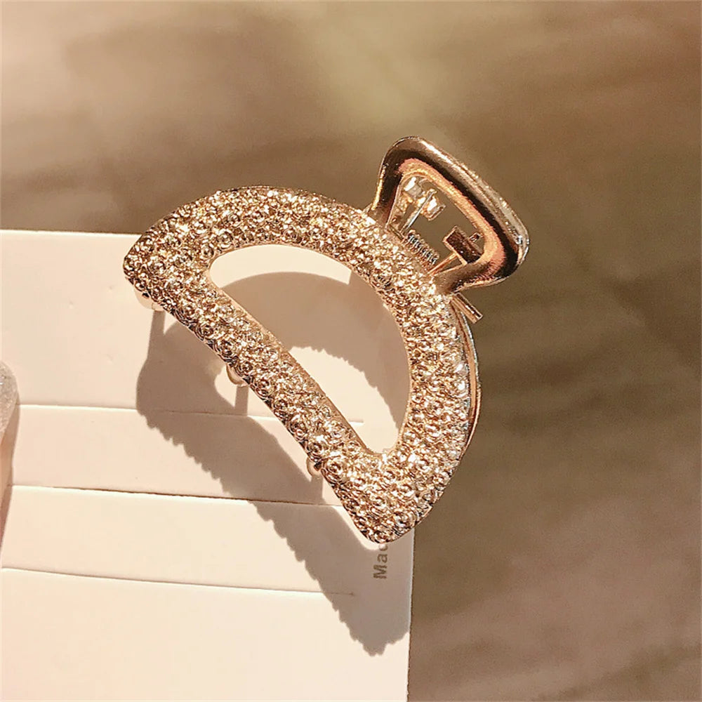 Crystal Metal Hair Claw Clip for Women – Small Strong Hold Nonslip Hairpin for Thin & Thick Hair