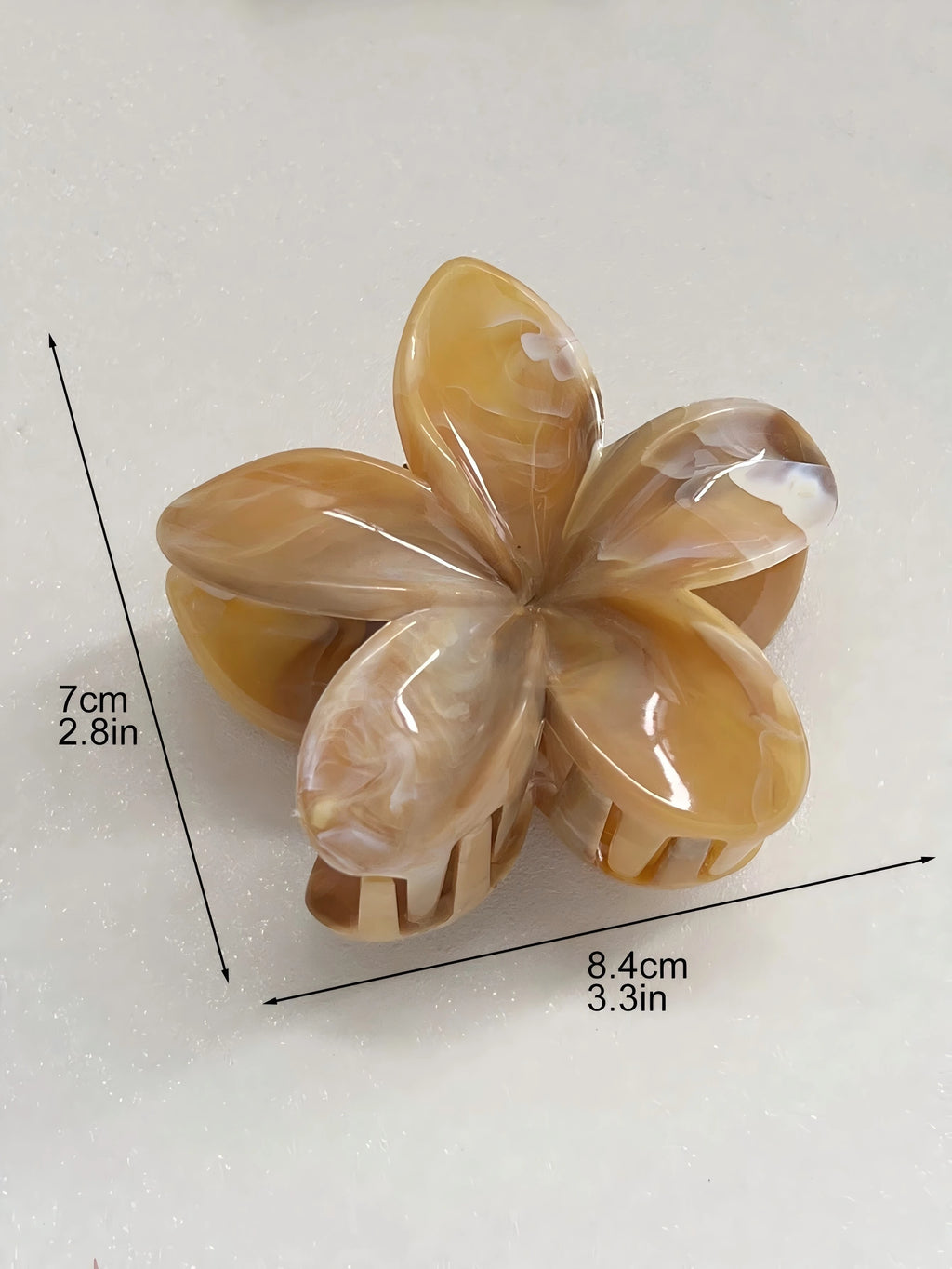 Hawaiian Marble Flower Hair Claw Clips (2 pcs) | Beach Holiday Hair Accessories