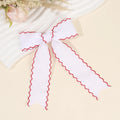 Navy Blue Satin Ribbon Bow Hair Clip – Elegant Fabric Hairpin for Women & Girls