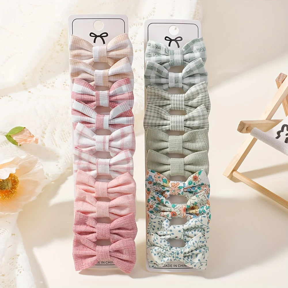 Mini Bow Hair Clips Set – 20 Pcs | Cute Daisy Barrettes for Girls