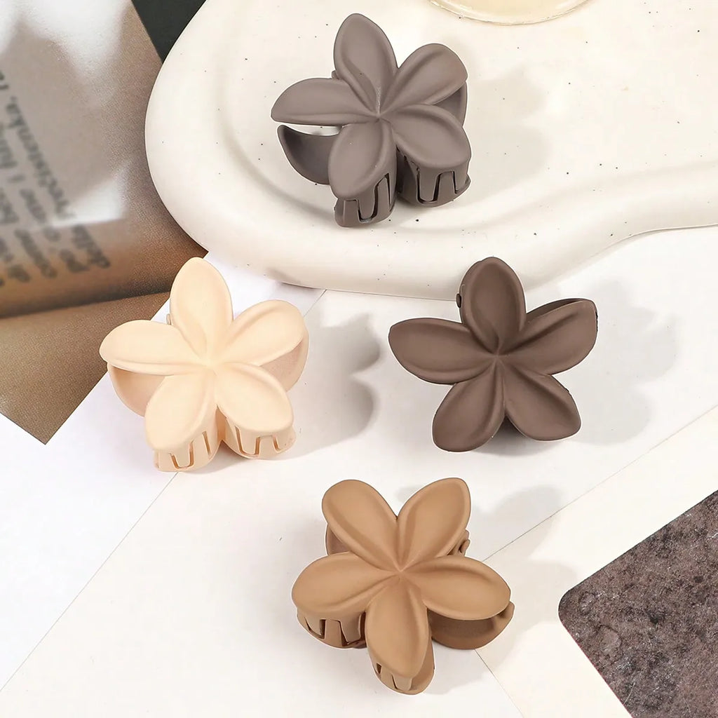 4Pcs Multicolor Flower Hair Claw Clips for Women – Nonslip Cute Plastic Barrette Set