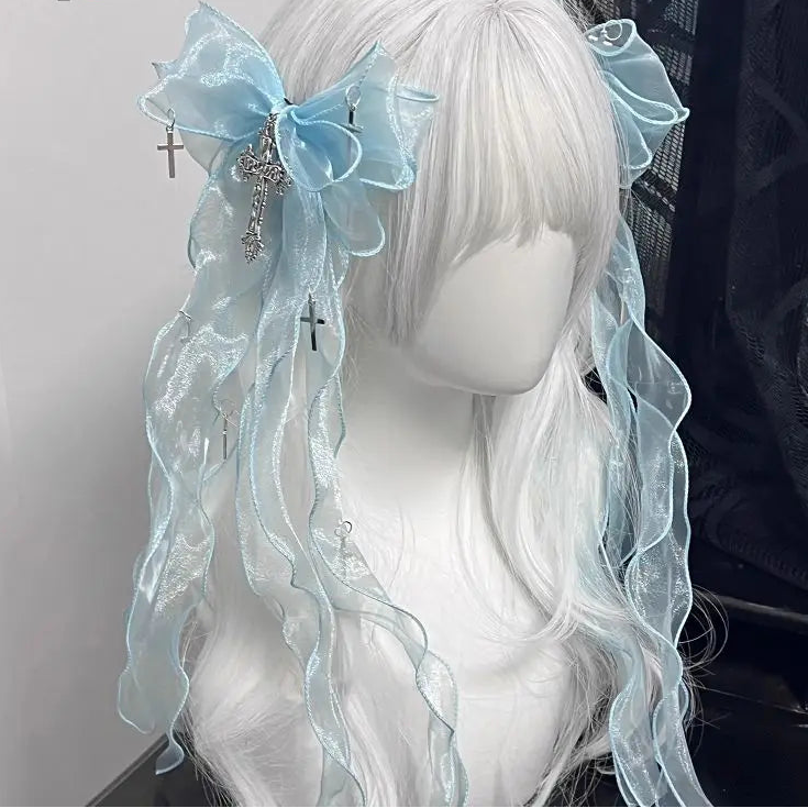 Angel Wing Big Bow Hair Clip | Y2K Harajuku Gothic Hair Accessory