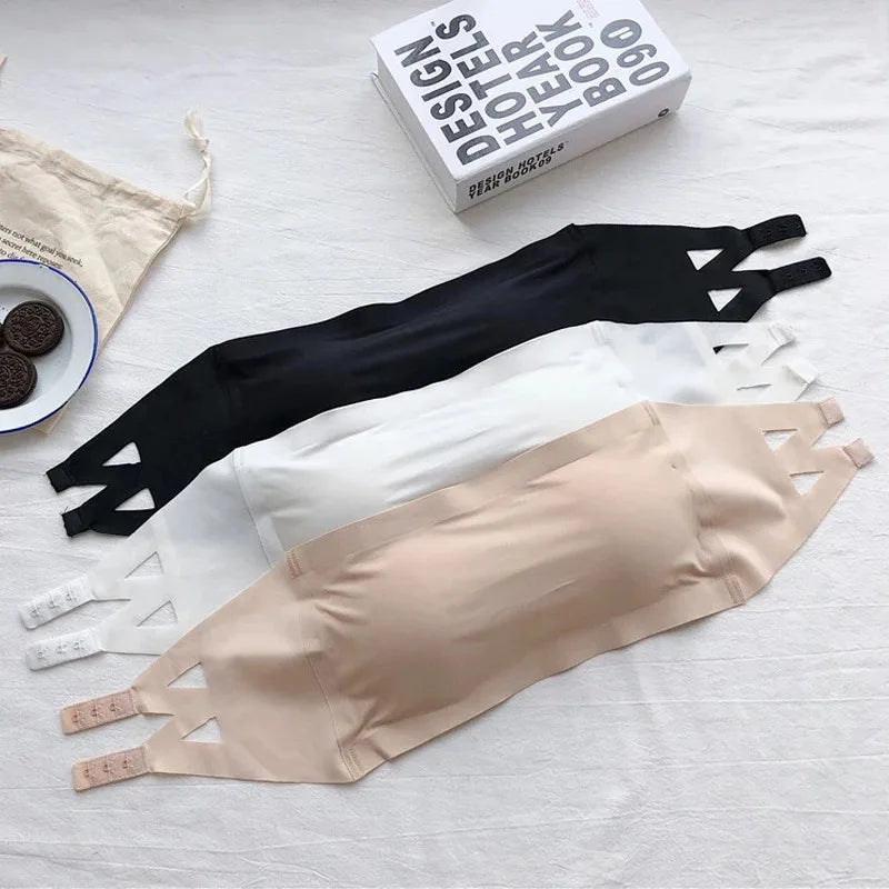 Seamless Strapless Bandeau Bra for Women – Wireless Invisible Tube Top for Summer