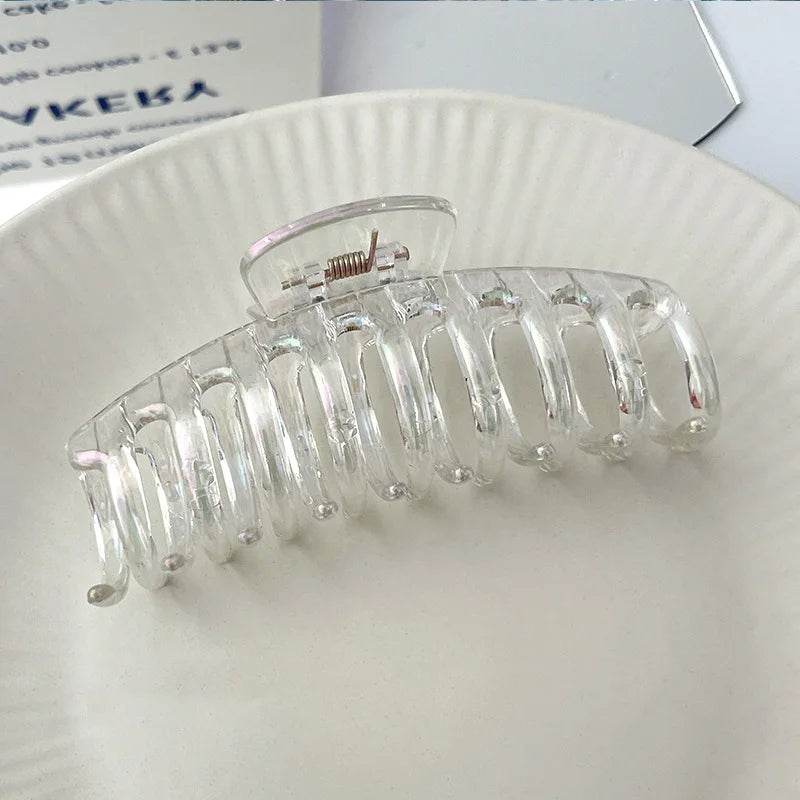 Colorful Transparent Geometric Hair Claw Clip for Women – Sweet Y2K Hair Accessory