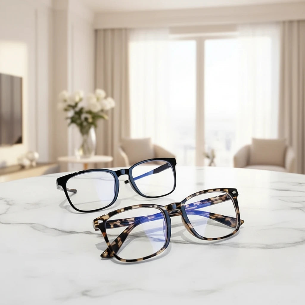Women's Blue Light Blocking Glasses Set (2 pcs) | Minimalist Square Frames