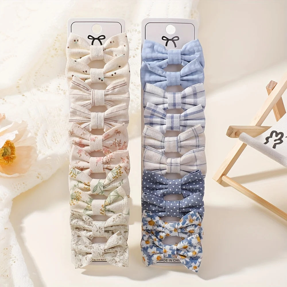 Mini Bow Hair Clips Set – 20 Pcs | Cute Daisy Barrettes for Girls