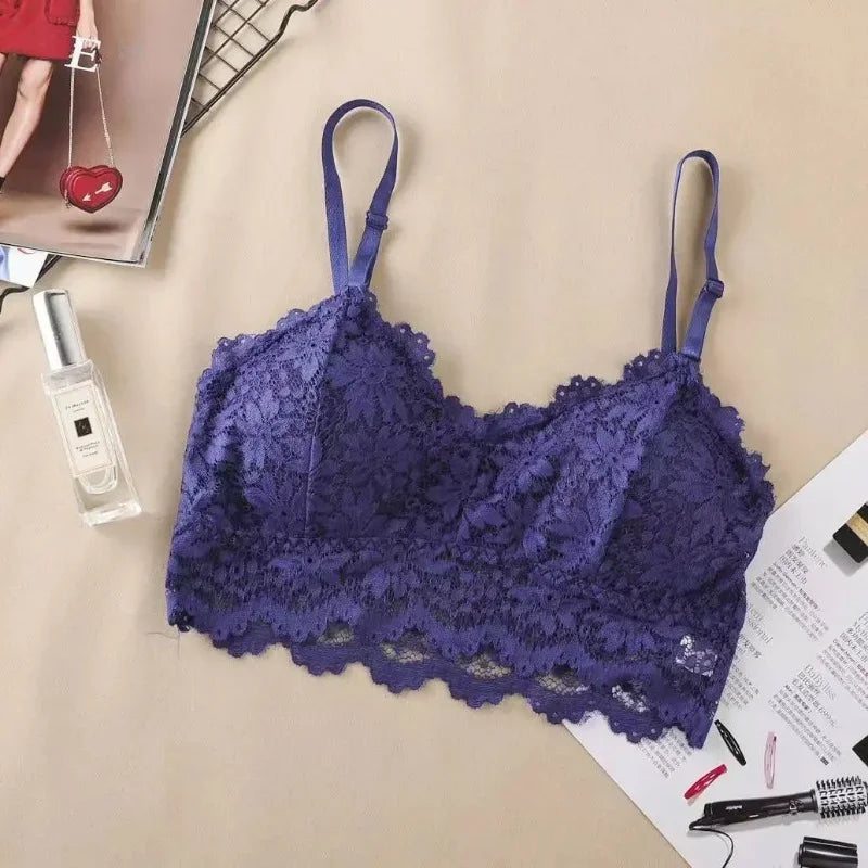 Lace Back Bra | Wire-Free Gather Support Bra for Small Busts
