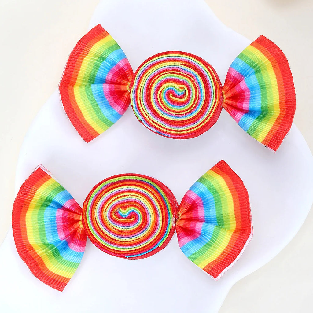 Cute Lollipop Heart Butterfly Bow Hair Clips for Girls – Sweet Kids Hair Accessory (1 Pair)
