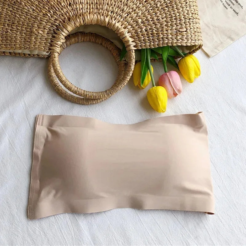 Seamless Strapless Bandeau Bra for Women – Wireless Invisible Tube Top for Summer