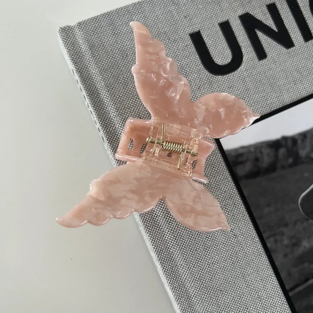Butterfly Hair Claw Clip – Sweet French Acetate Barrette for Women