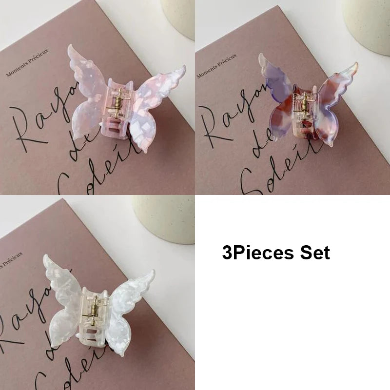 Vintage Butterfly Acetate Hair Claw Clip – Sweet Trendy Barrette for Women & Girls