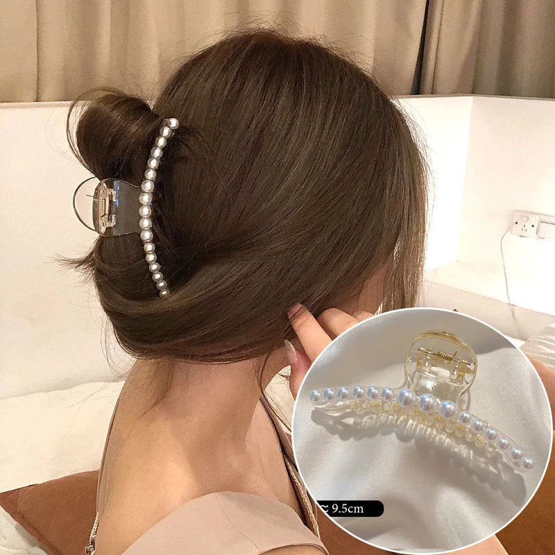 Gold S-Shaped Metal Hair Claw Clip for Women – Elegant Korean Duckbill Ponytail Clip