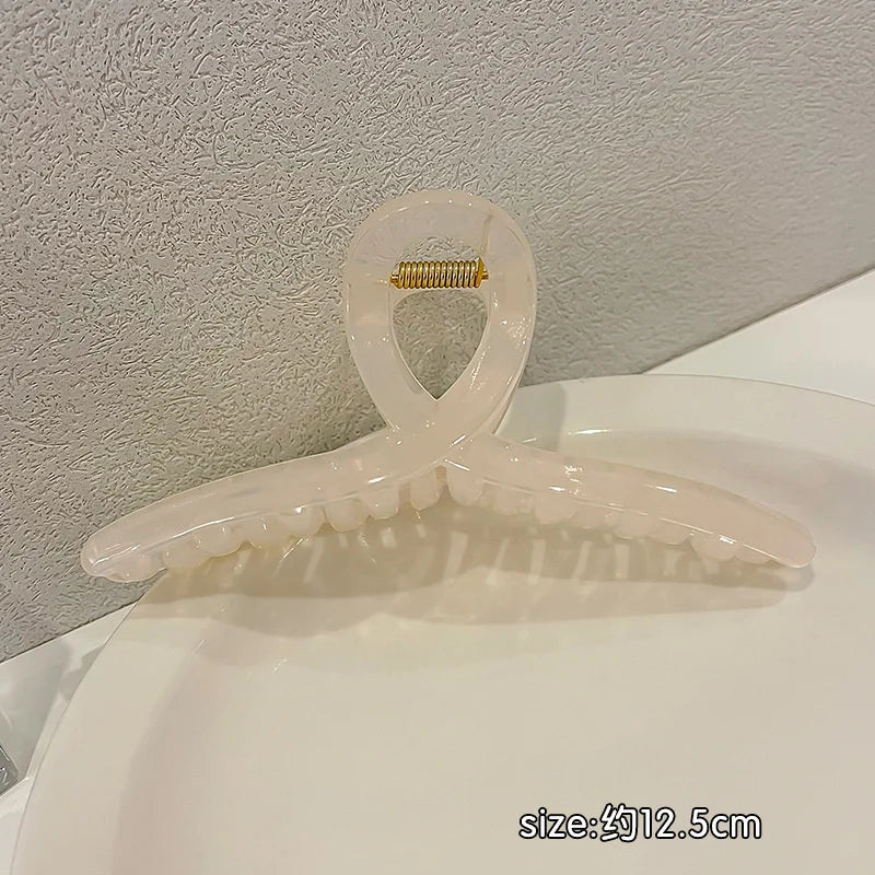 Gold S-Shaped Metal Hair Claw Clip for Women – Elegant Korean Duckbill Ponytail Clip