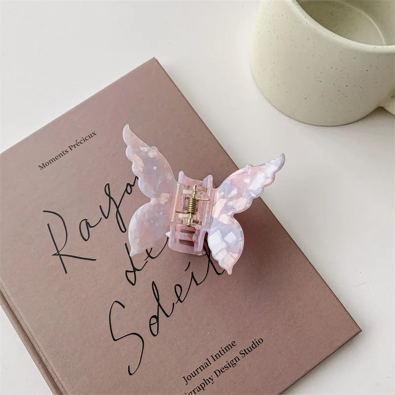 Vintage Butterfly Acetate Hair Claw Clip – Sweet Trendy Barrette for Women & Girls