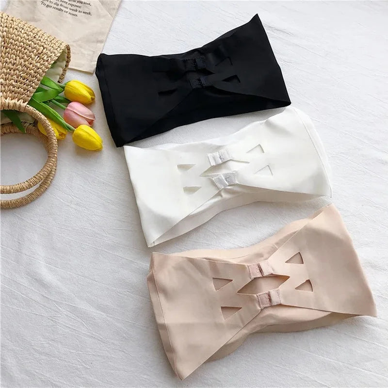 Seamless Strapless Bandeau Bra for Women – Wireless Invisible Tube Top for Summer