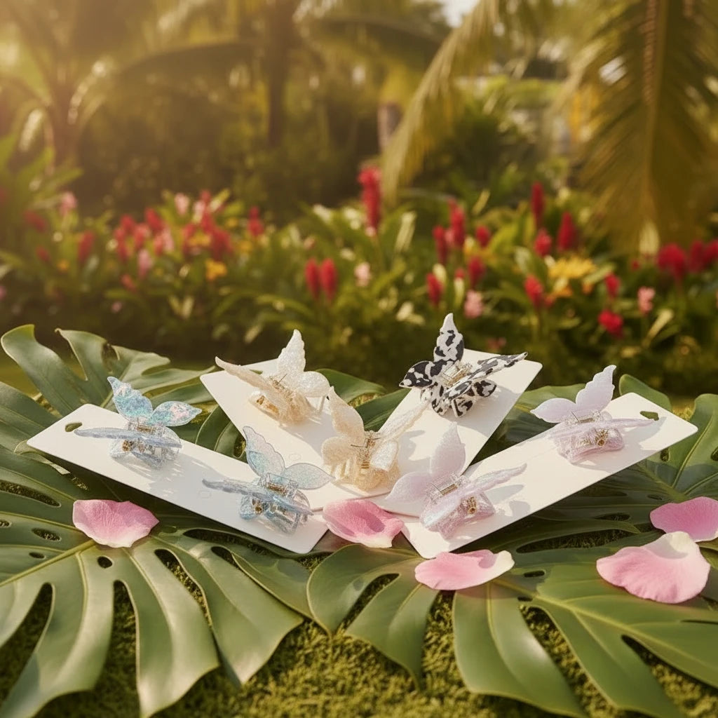 Vintage Butterfly Acetate Hair Claw Clip – Sweet Trendy Barrette for Women & Girls