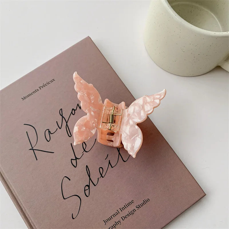 Vintage Butterfly Acetate Hair Claw Clip – Sweet Trendy Barrette for Women & Girls