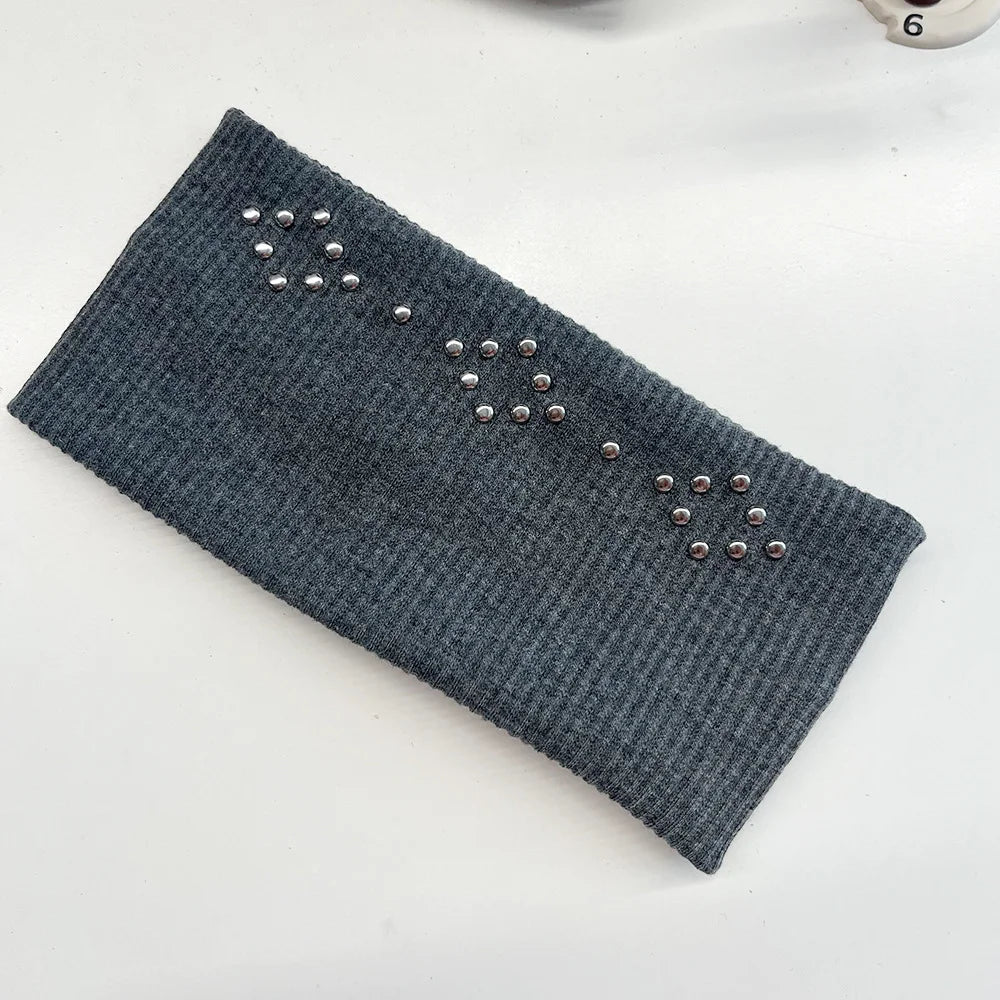 Punk Hollowed-Out Eyelet Headband | Rock Steampunk Wide Elastic Hair Accessory