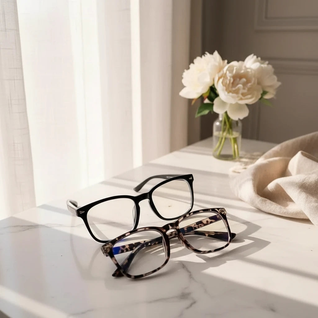 Women's Blue Light Blocking Glasses Set (2 pcs) | Minimalist Square Frames