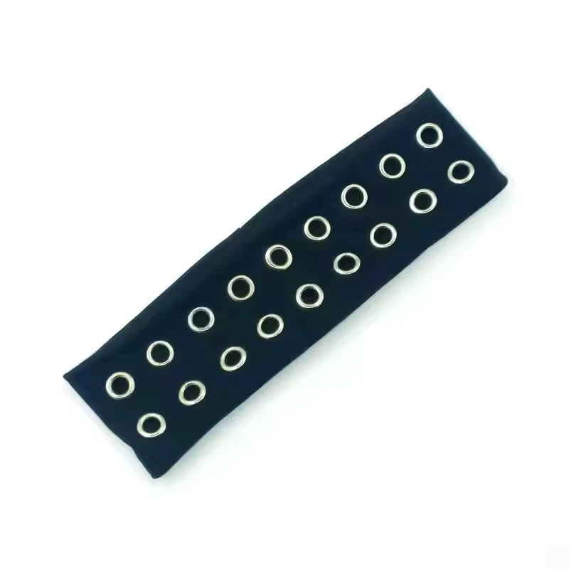 Punk Hollowed-Out Eyelet Headband | Rock Steampunk Wide Elastic Hair Accessory