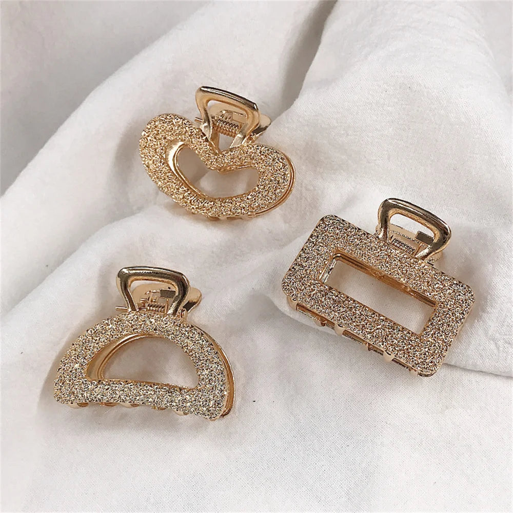 Crystal Metal Hair Claw Clip for Women – Small Strong Hold Nonslip Hairpin for Thin & Thick Hair