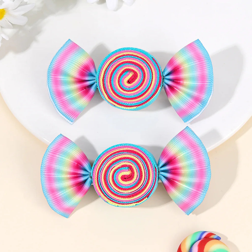 Cute Lollipop Heart Butterfly Bow Hair Clips for Girls – Sweet Kids Hair Accessory (1 Pair)