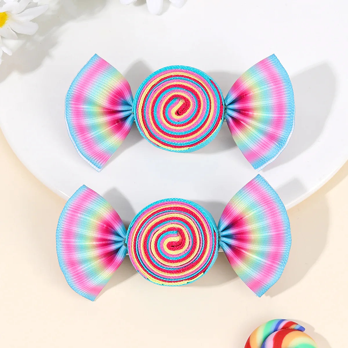 Cute Lollipop Heart Butterfly Bow Hair Clips for Girls – Sweet Kids Hair Accessory (1 Pair)